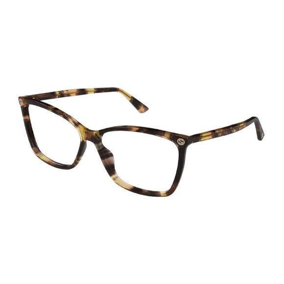 NEW GUCCI EYEGLASSES WOMEN HAVANA CAT EYE EYEWEAR GUCCI GG0025O 016 - Picture 1 of 3